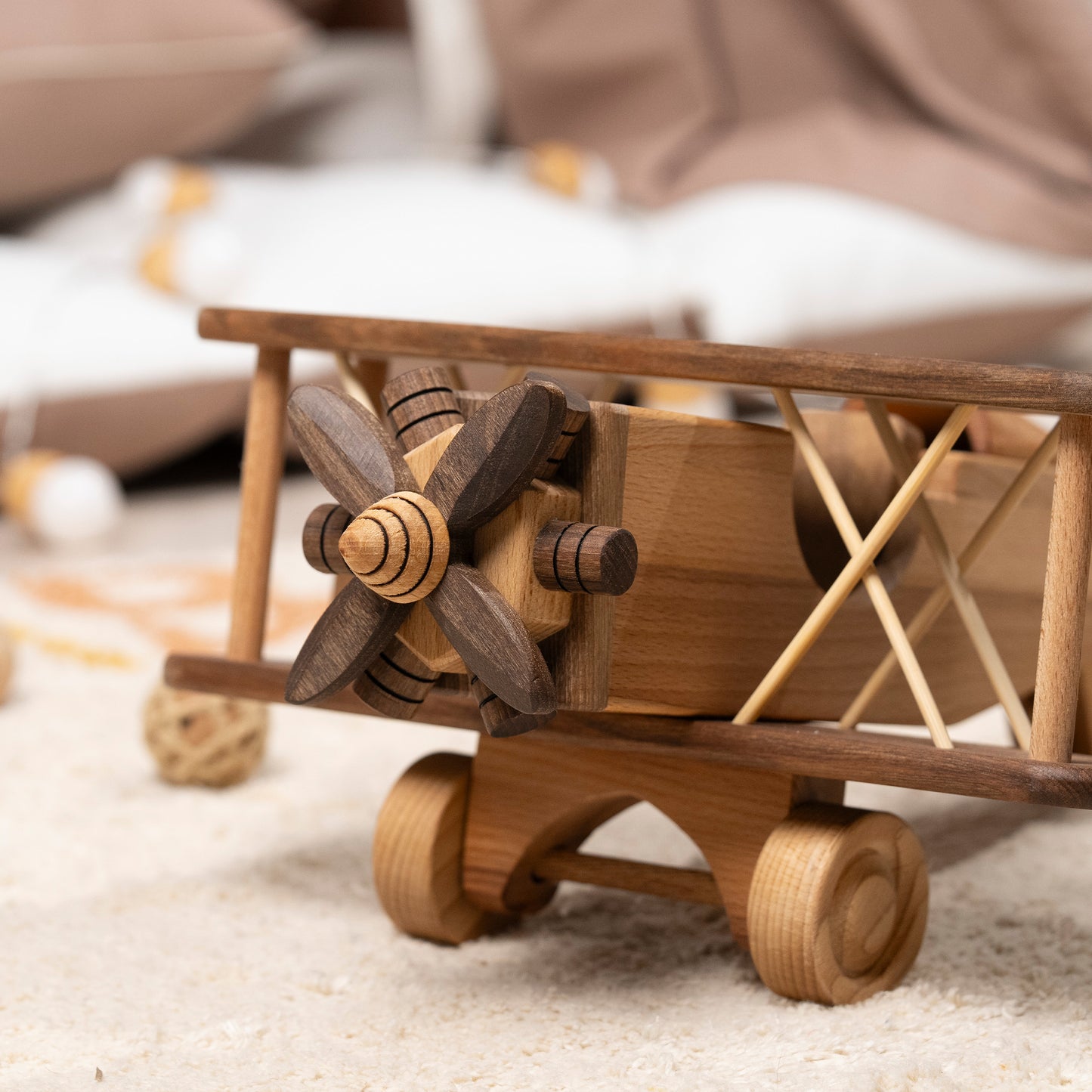 Wooden Large Airplane Toy /Personalized Gift / Playroom Decor / Handmade