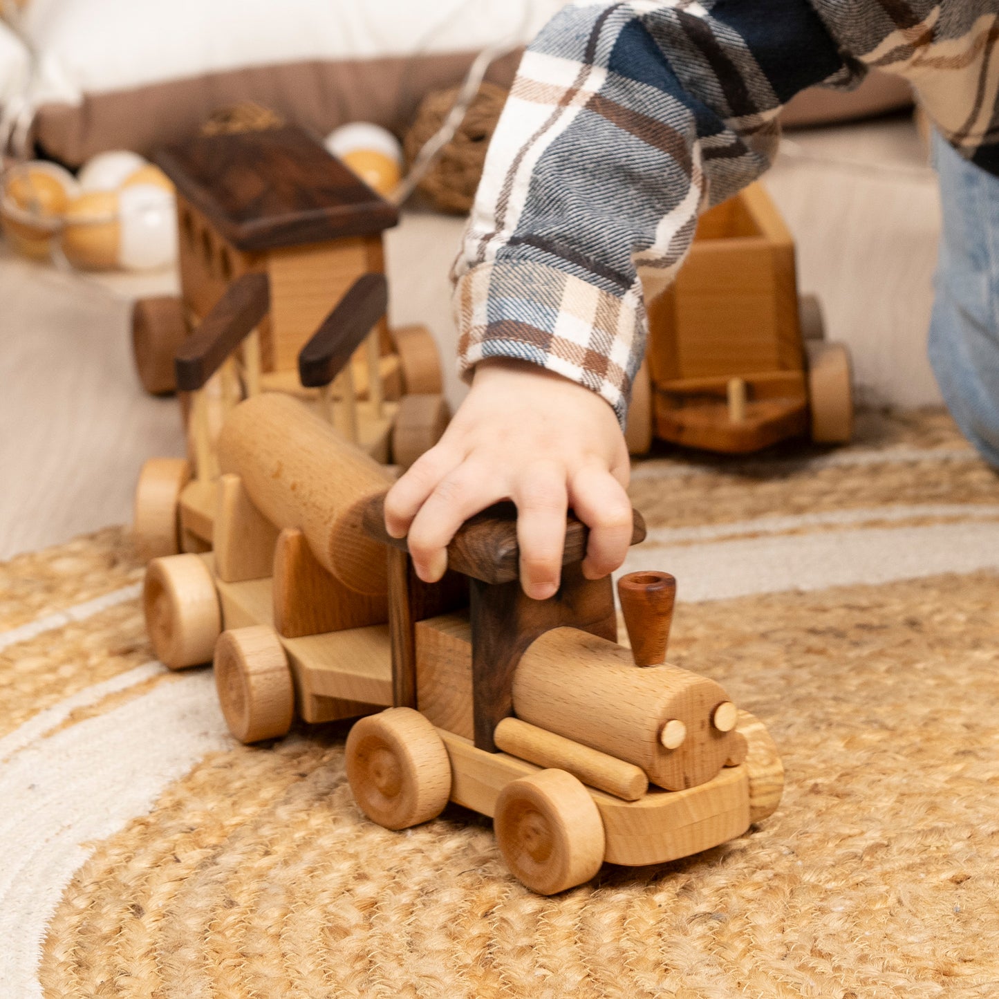 Handmade Wooden Train Set