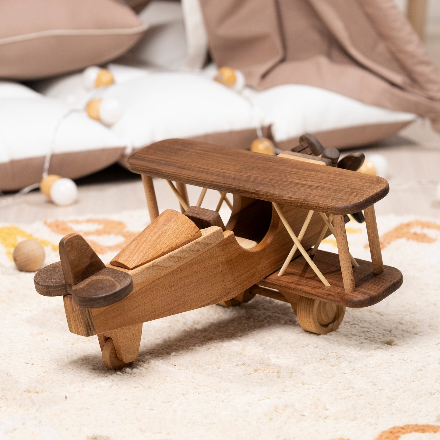 Wooden Large Airplane Toy /Personalized Gift / Playroom Decor / Handmade