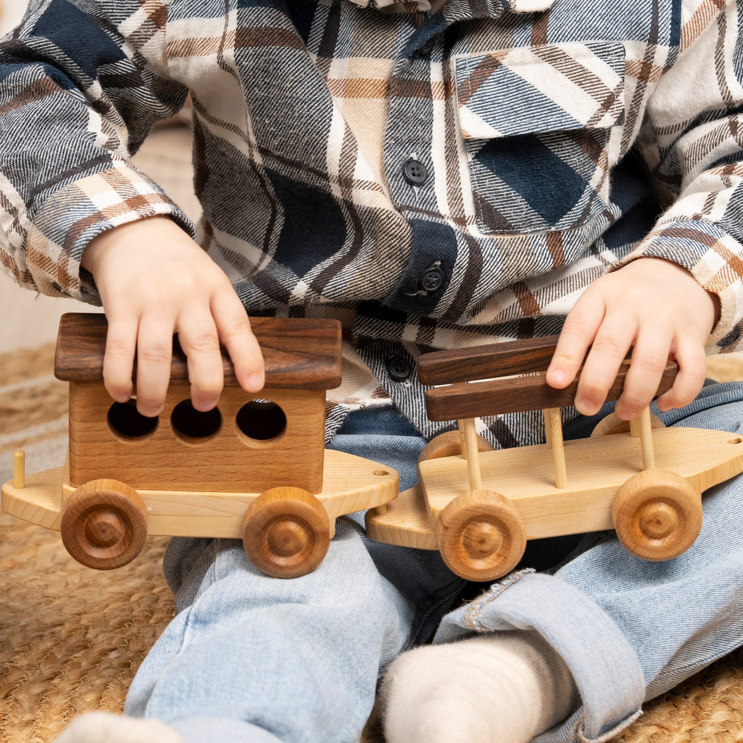 Handmade Wooden Train Set