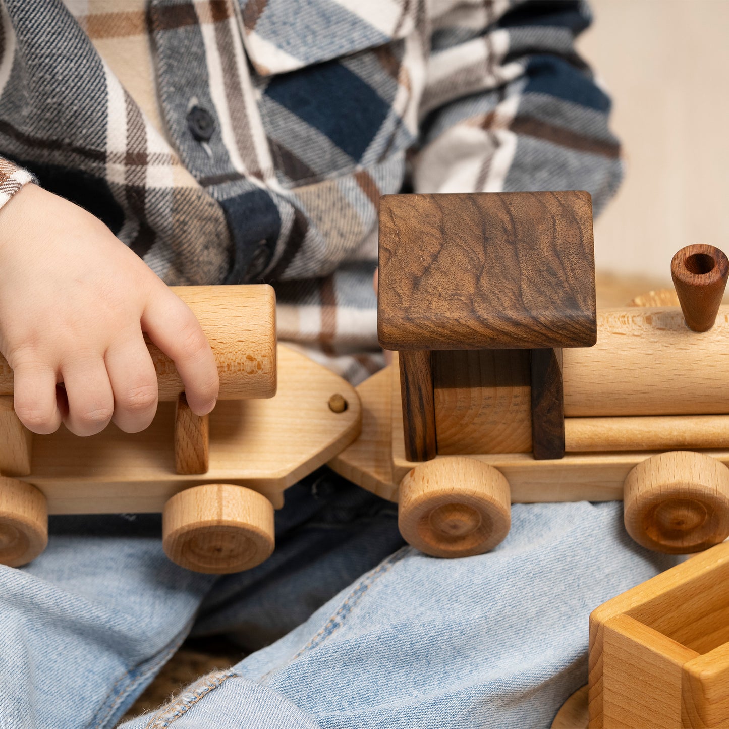 Handmade Wooden Train Set