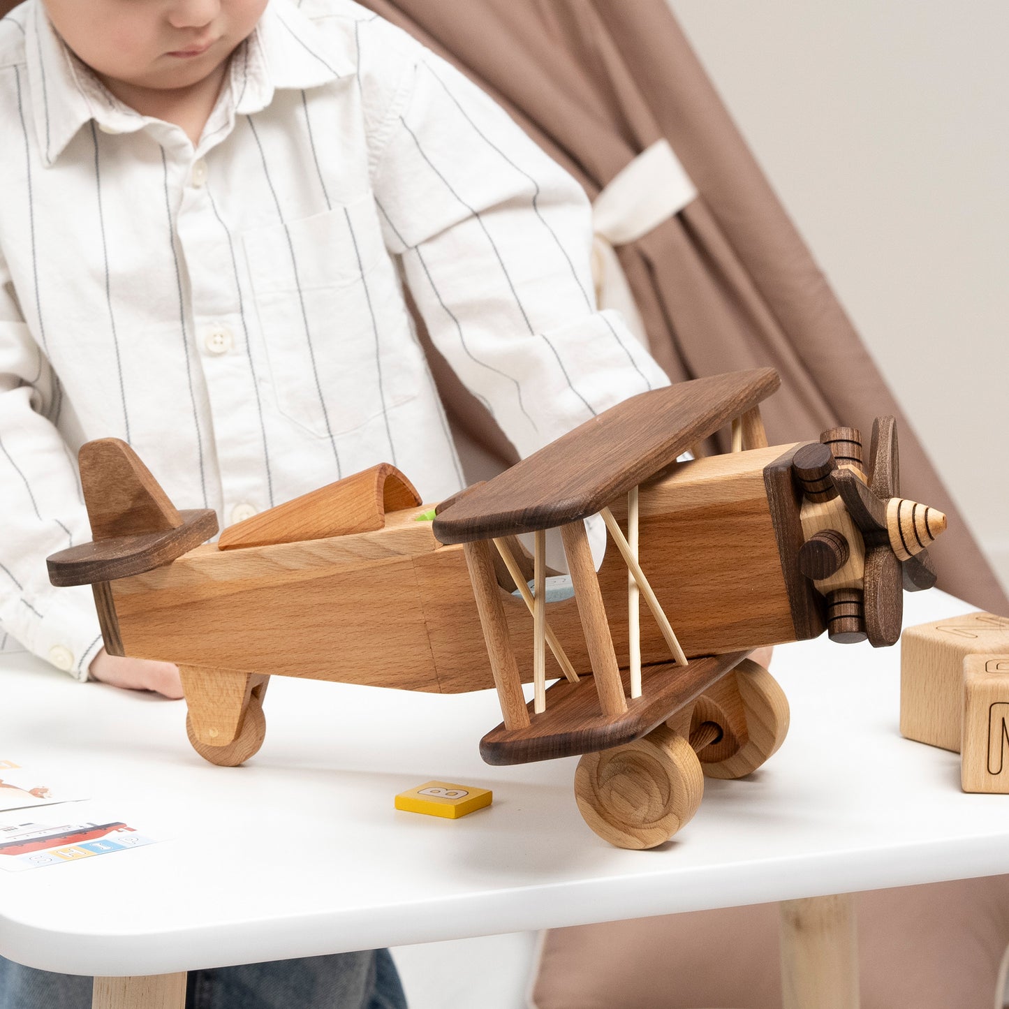 Wooden Large Airplane Toy /Personalized Gift / Playroom Decor / Handmade