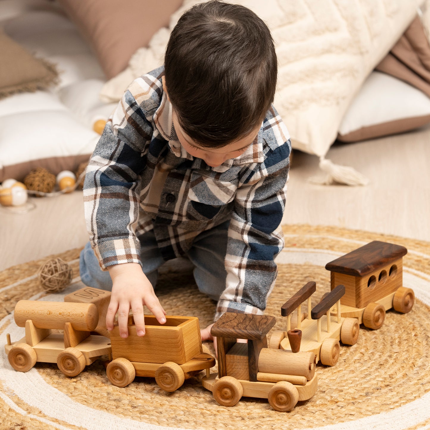 Handmade Wooden Train Set
