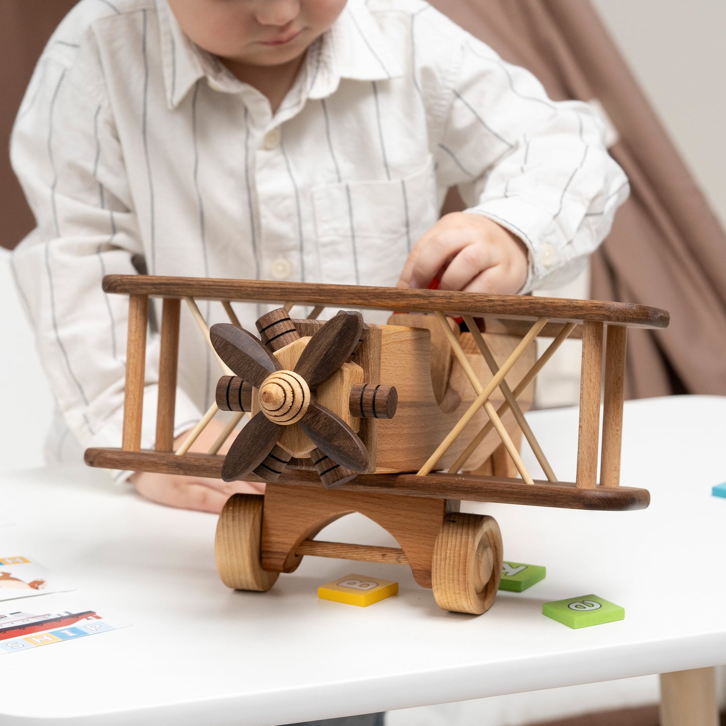 Wooden Large Airplane Toy /Personalized Gift / Playroom Decor / Handmade