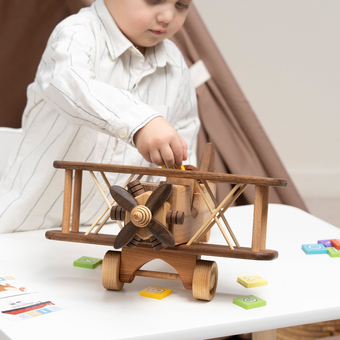 Wooden Large Airplane Toy /Personalized Gift / Playroom Decor / Handmade