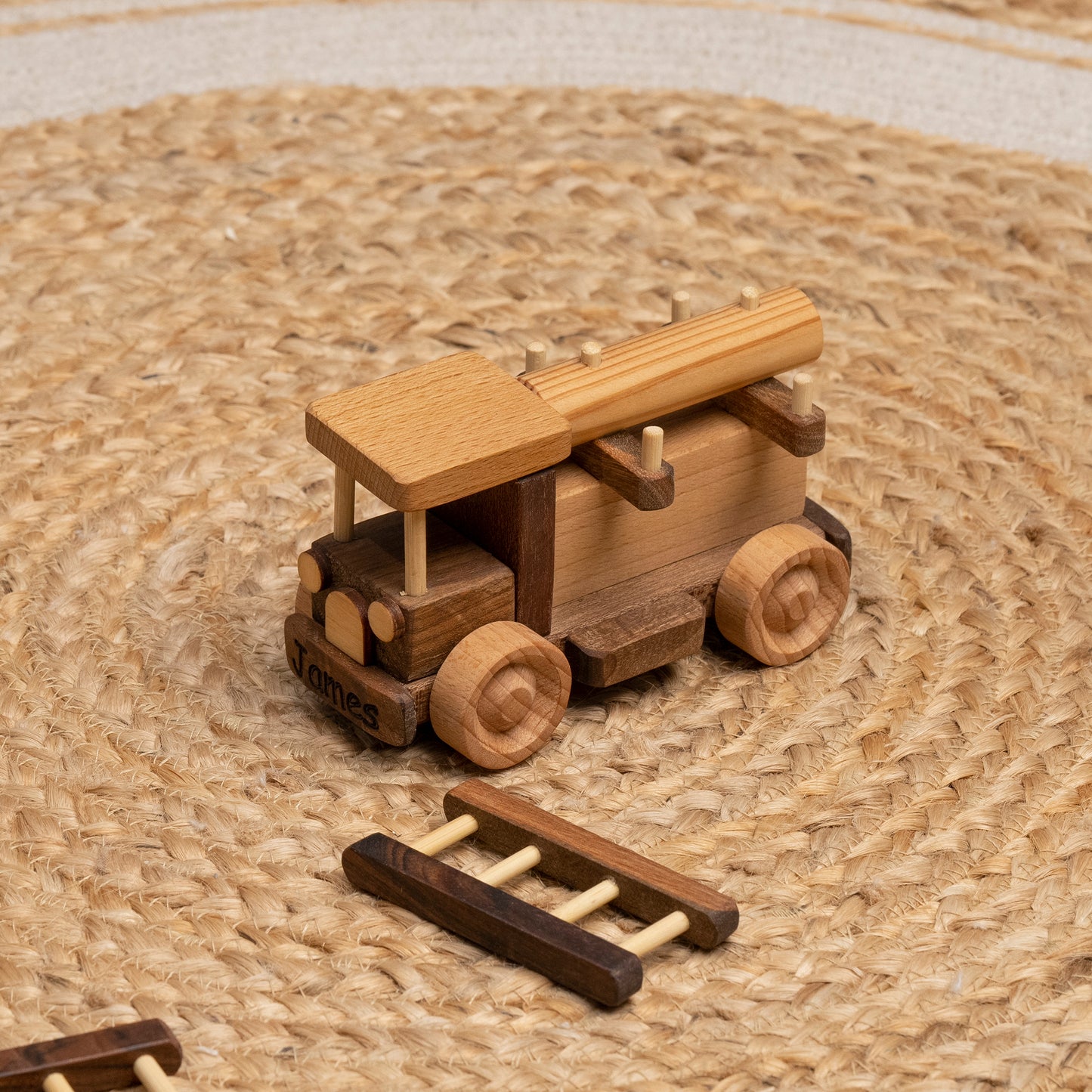Wooden Fire Truck Toy,