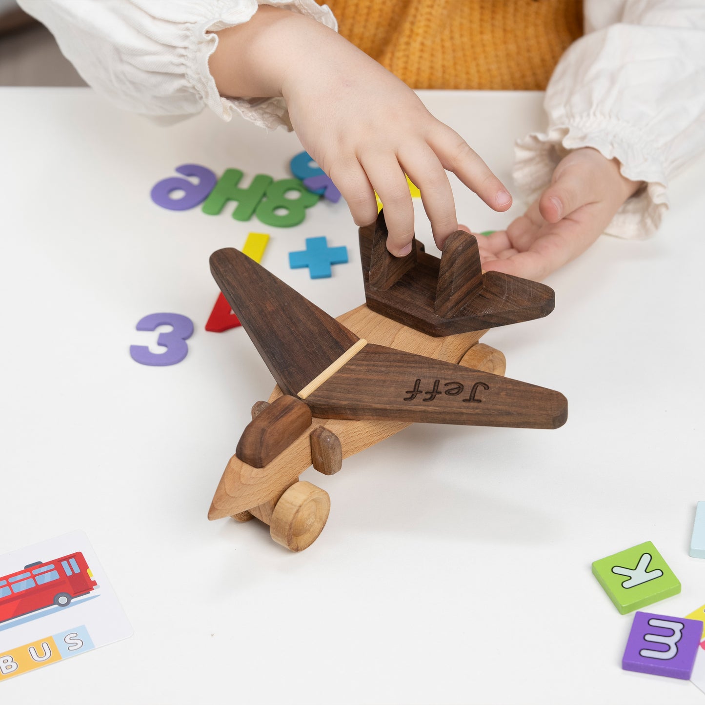 Personalized Toy Aircraft , Sensory Activity Toy / HANDMADE
