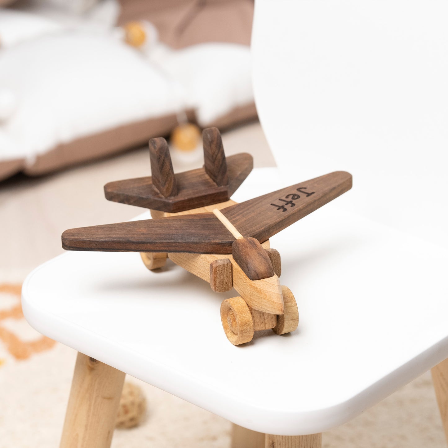 Personalized Toy Aircraft , Sensory Activity Toy / HANDMADE