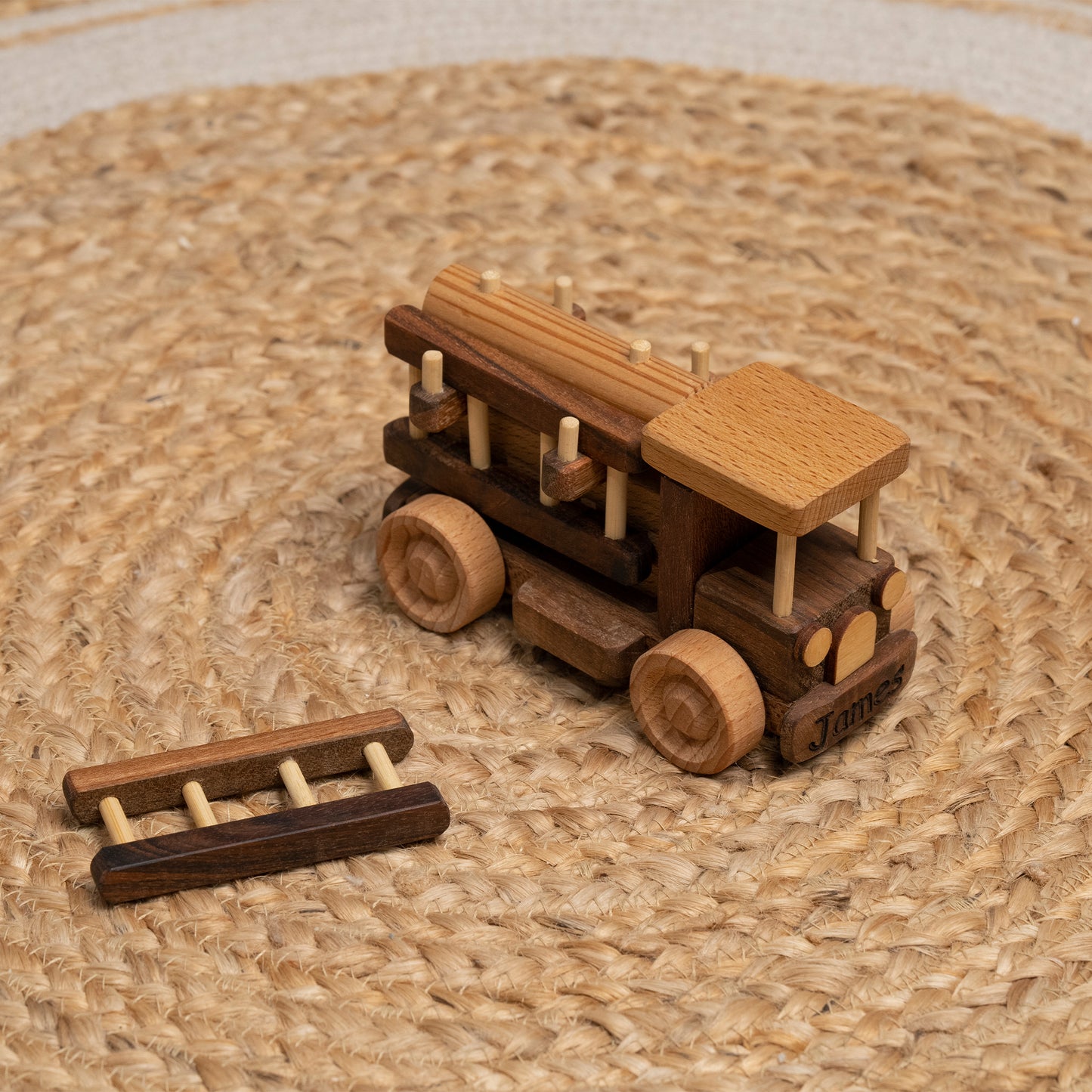 Wooden Fire Truck Toy,
