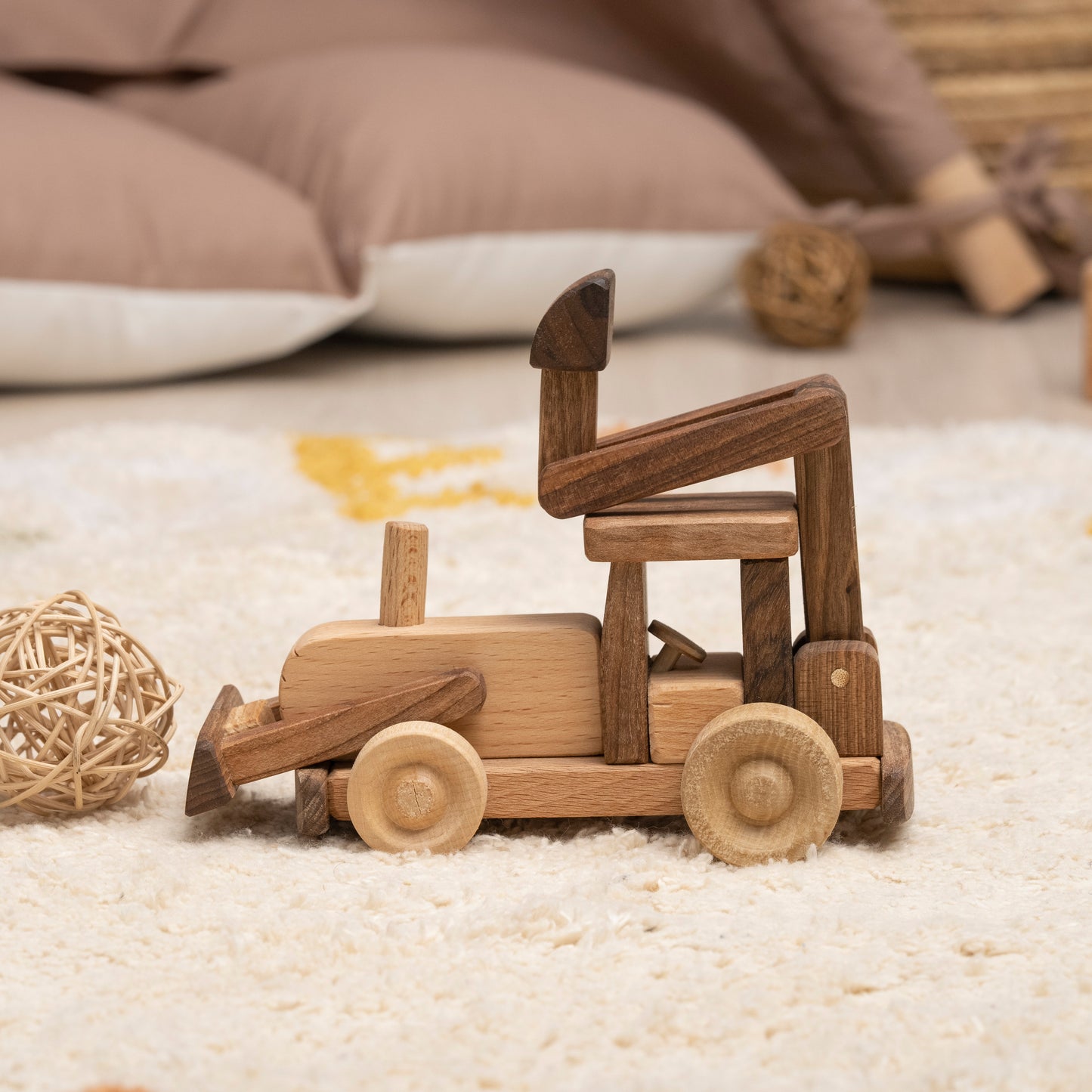 Digger Truck Wooden Toy