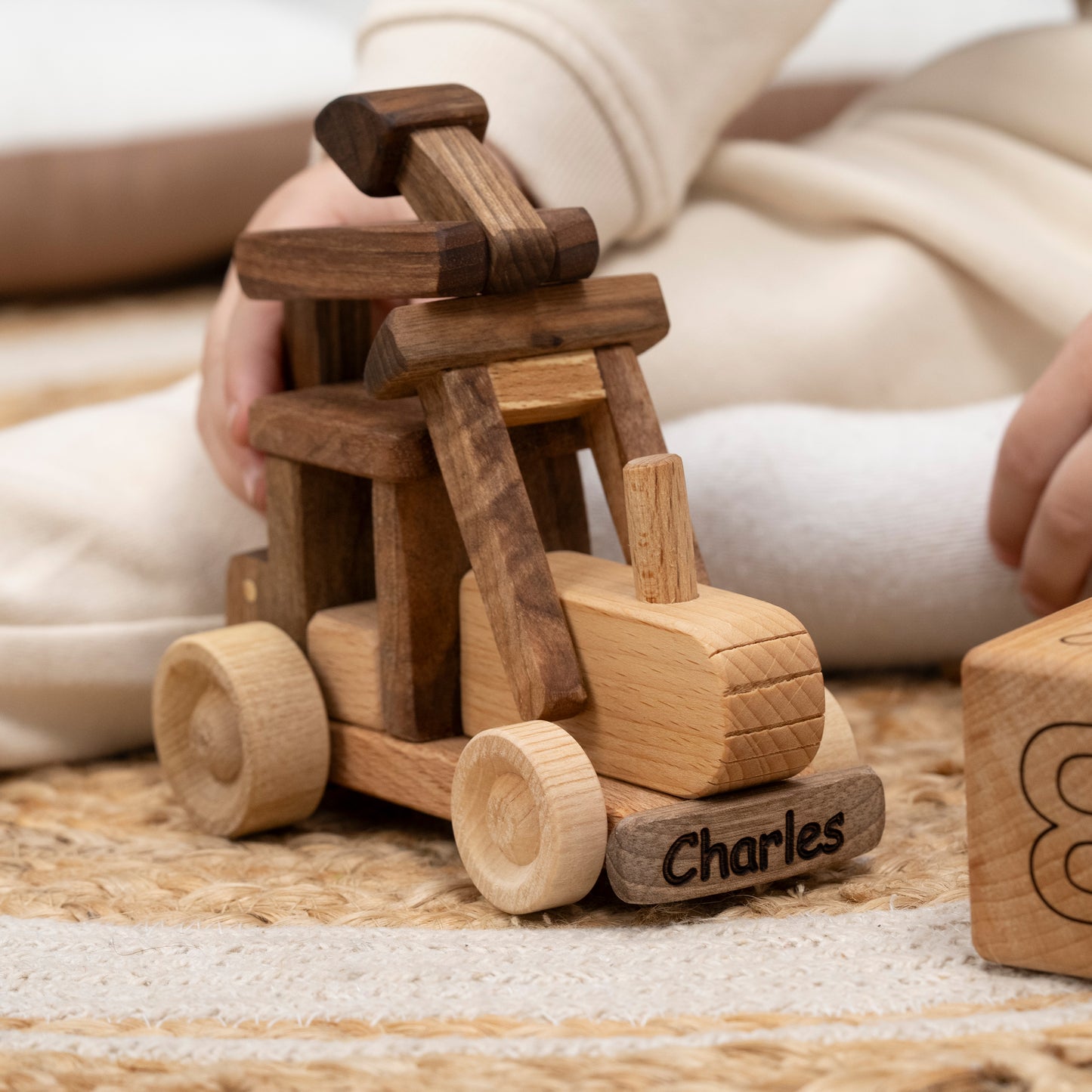 Digger Truck Wooden Toy