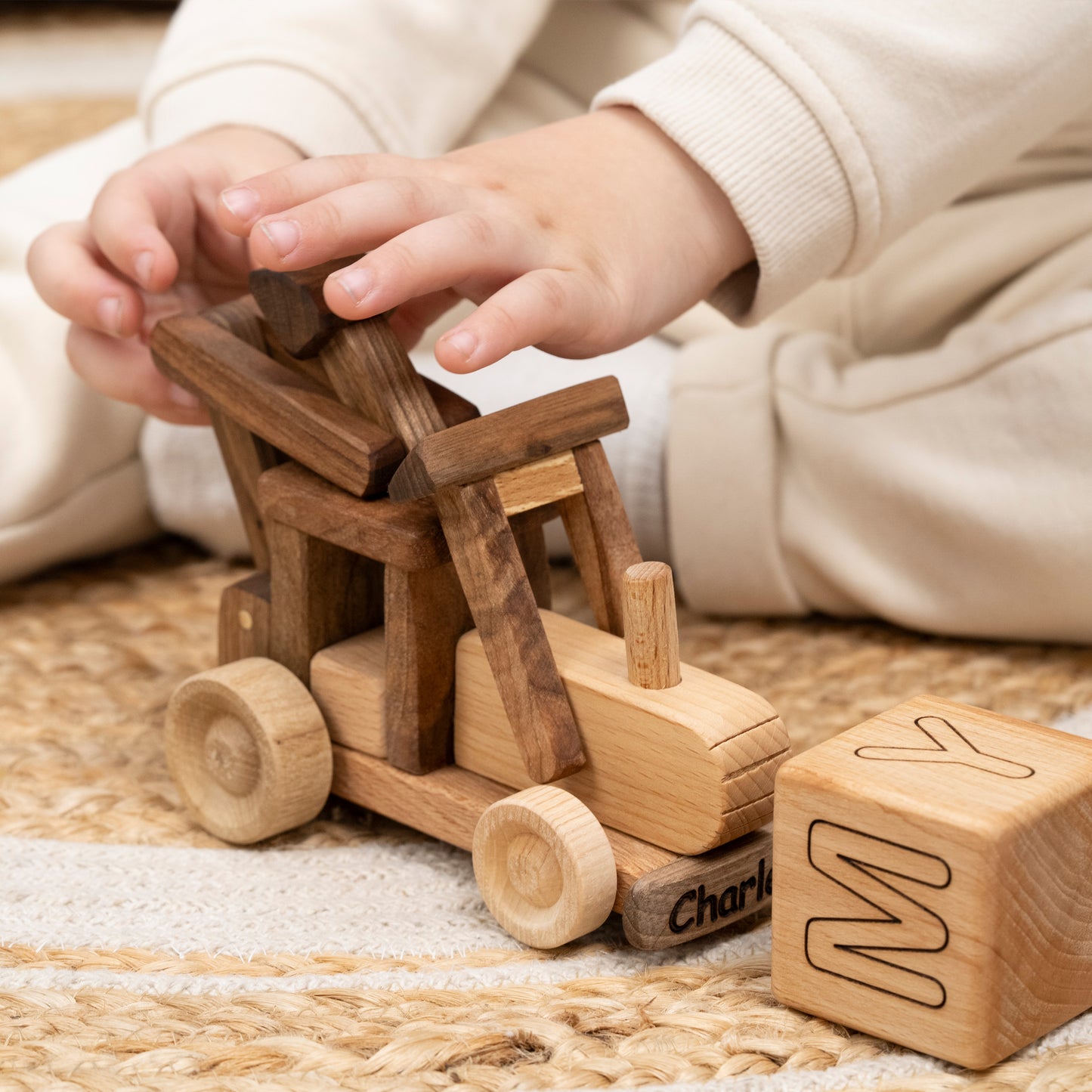 Digger Truck Wooden Toy
