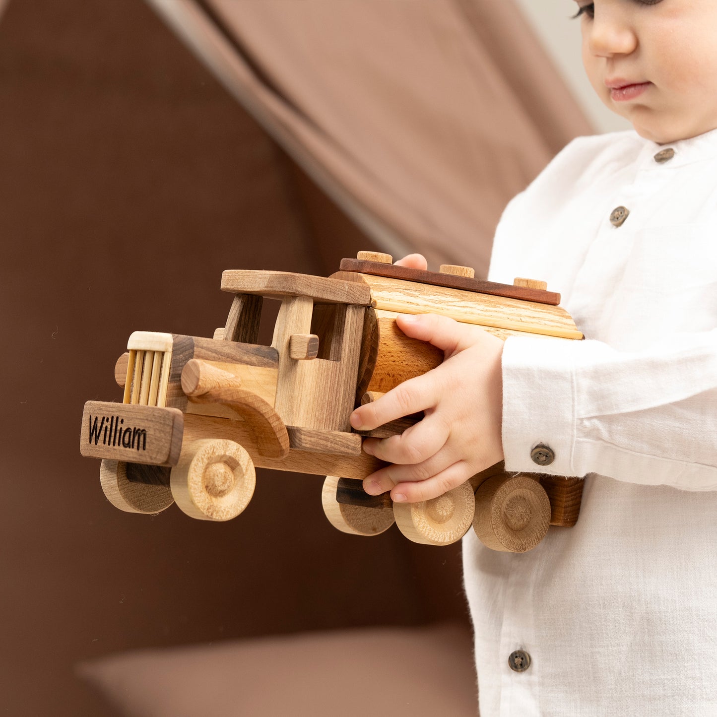 Handmade Wooden Milk Truck / Personalized Wooden Toys