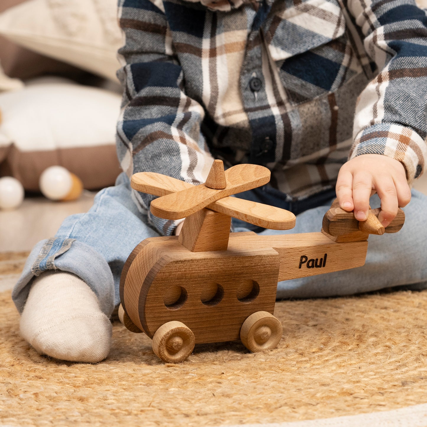 Wooden Helicopter Toy / HANDMADE