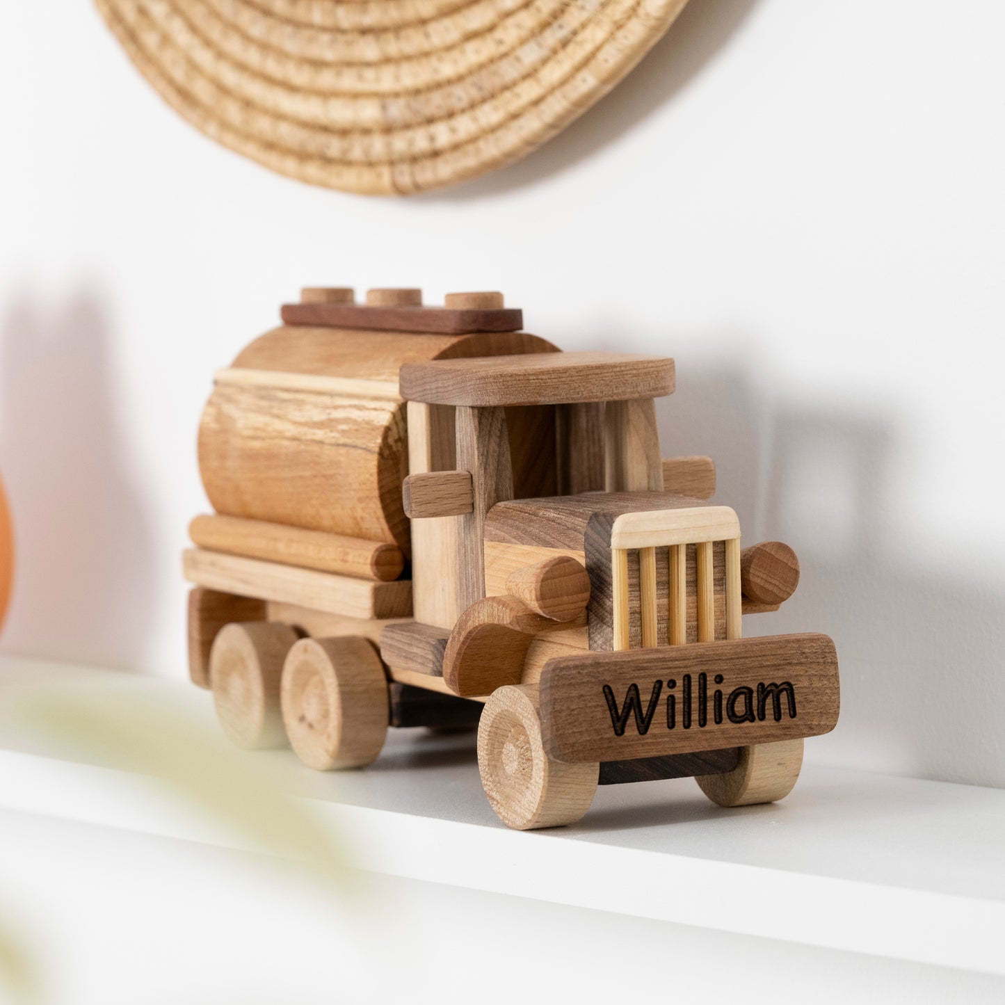 Handmade Wooden Milk Truck / Personalized Wooden Toys