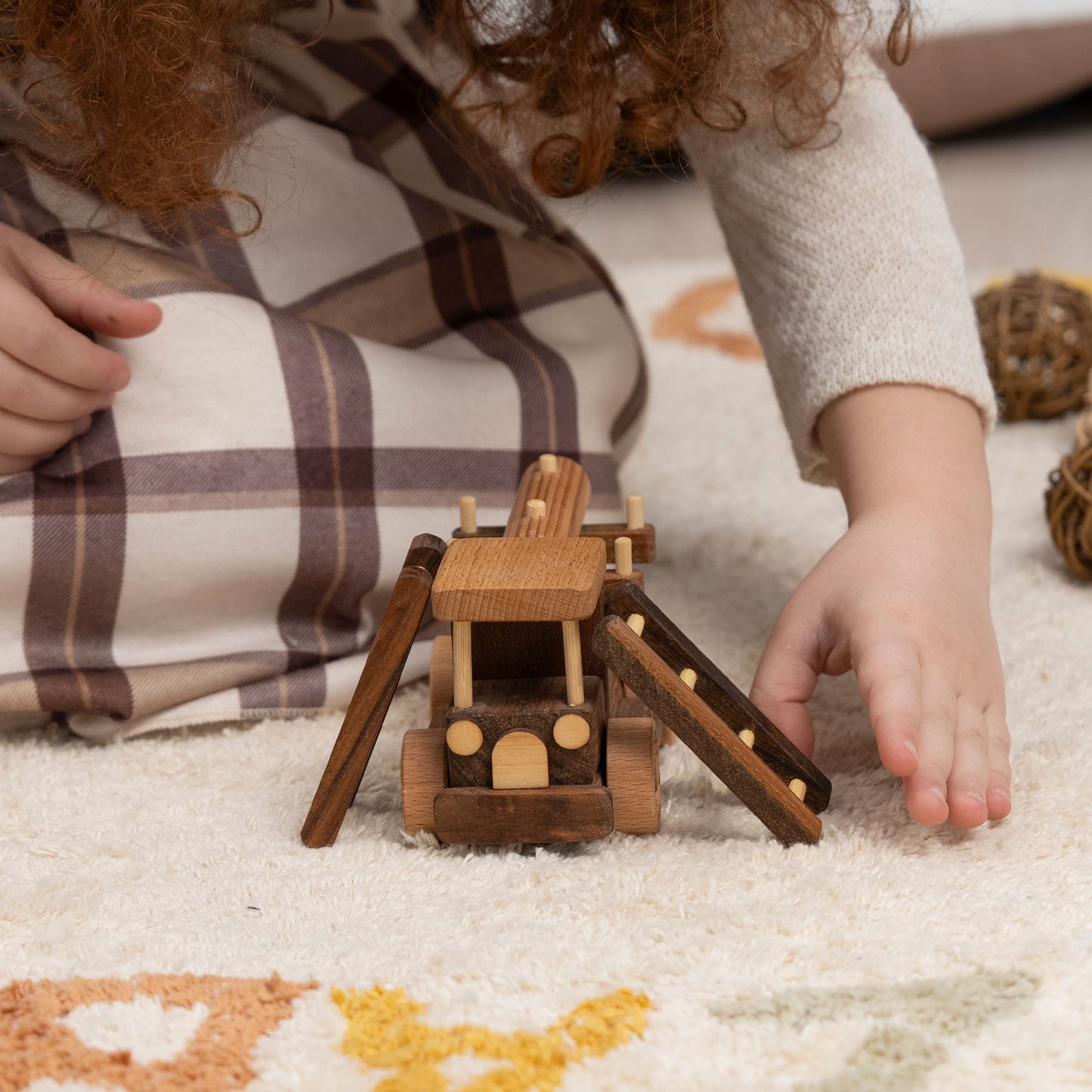 Wooden Fire Truck Toy,