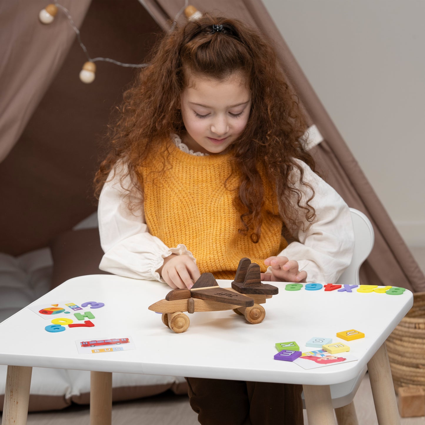 Personalized Toy Aircraft , Sensory Activity Toy / HANDMADE