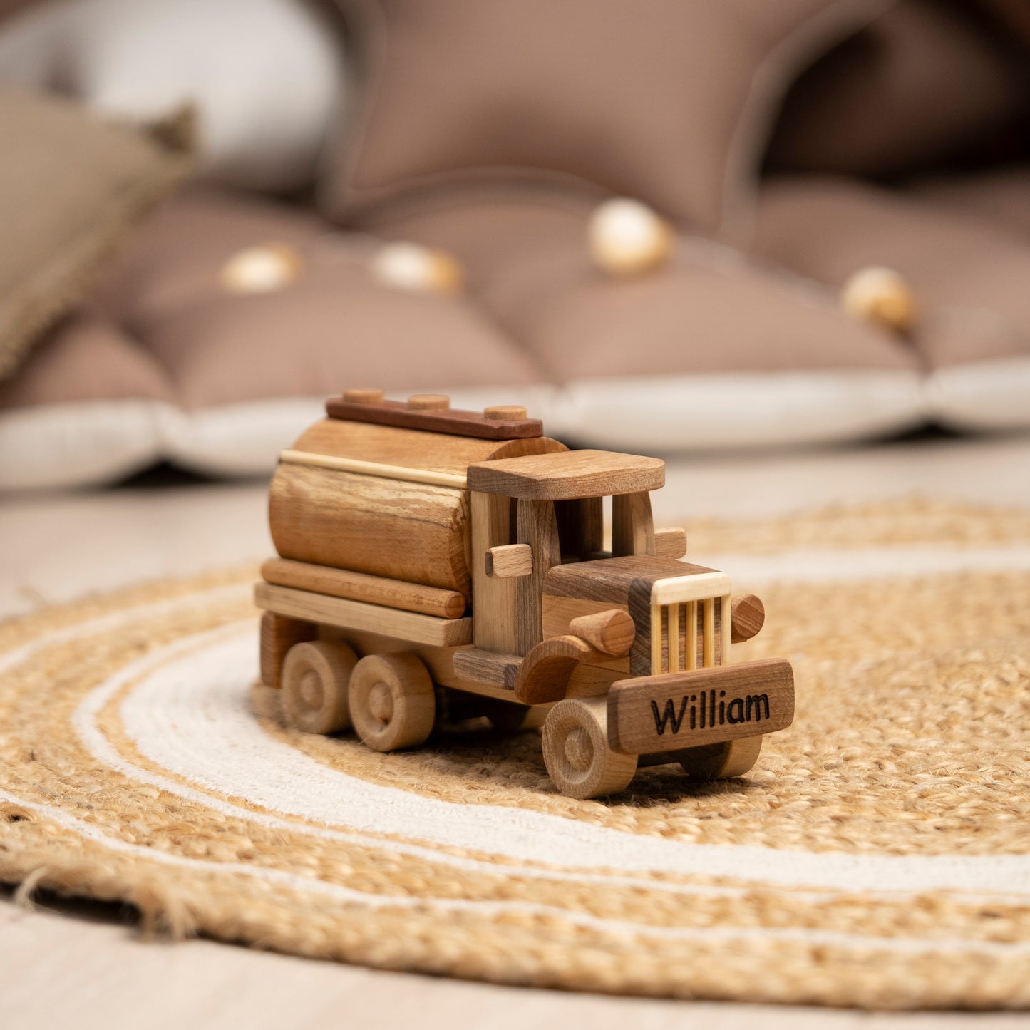 Handmade Wooden Milk Truck / Personalized Wooden Toys