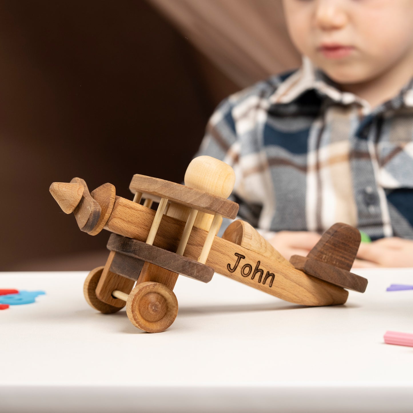 Wooden Airplane ,Baby Shower Gift / PERSONALIZED