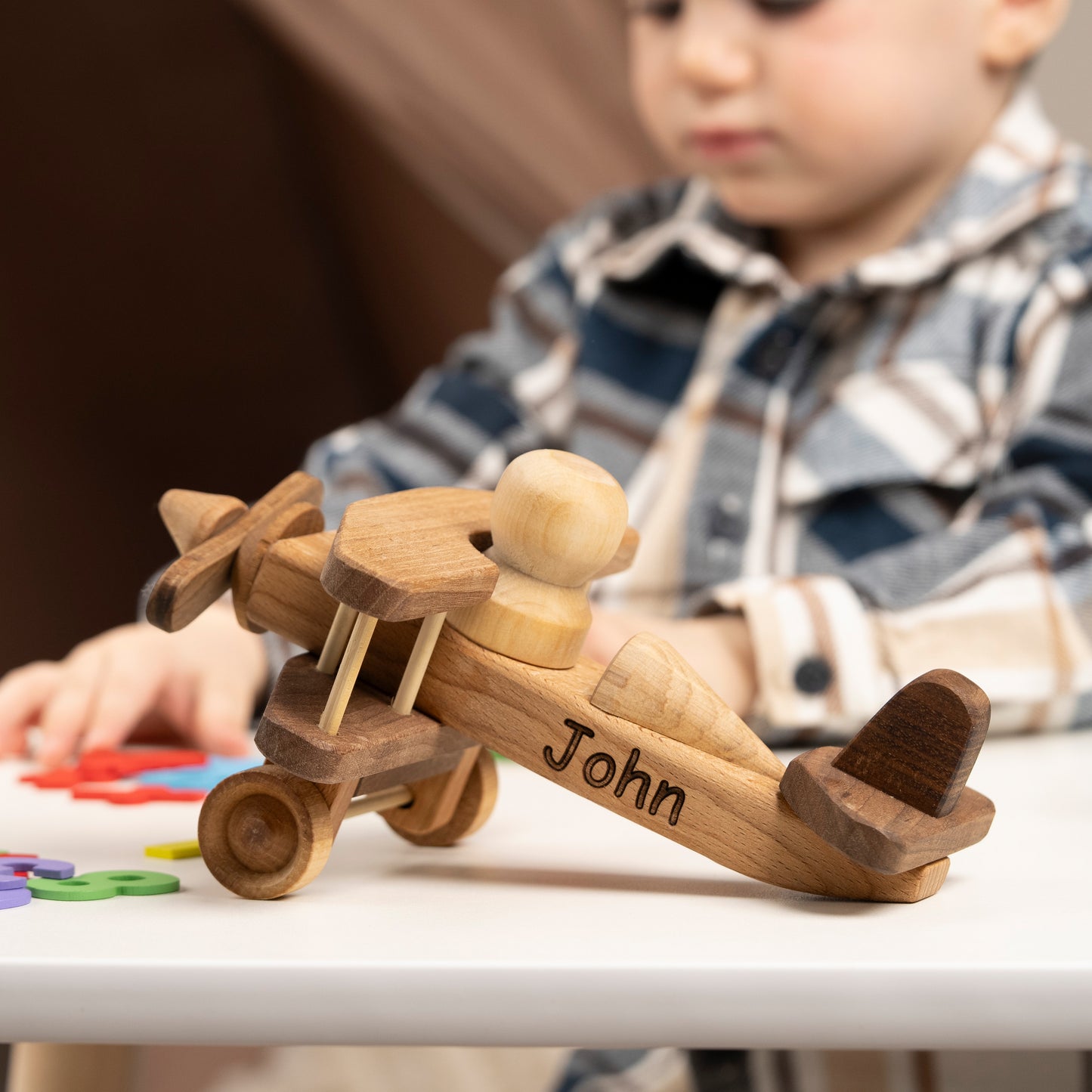 Wooden Airplane ,Baby Shower Gift / PERSONALIZED