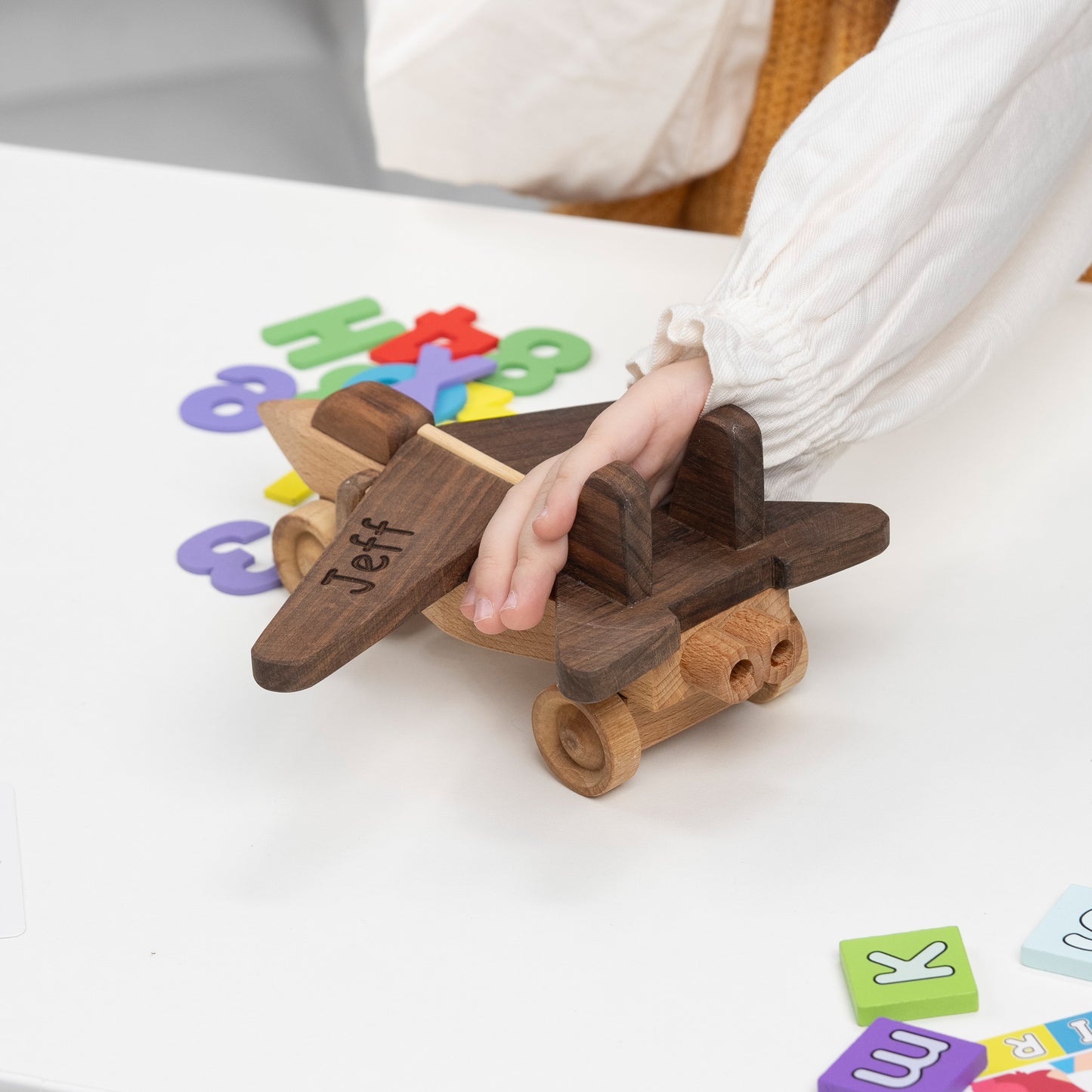 Personalized Toy Aircraft , Sensory Activity Toy / HANDMADE