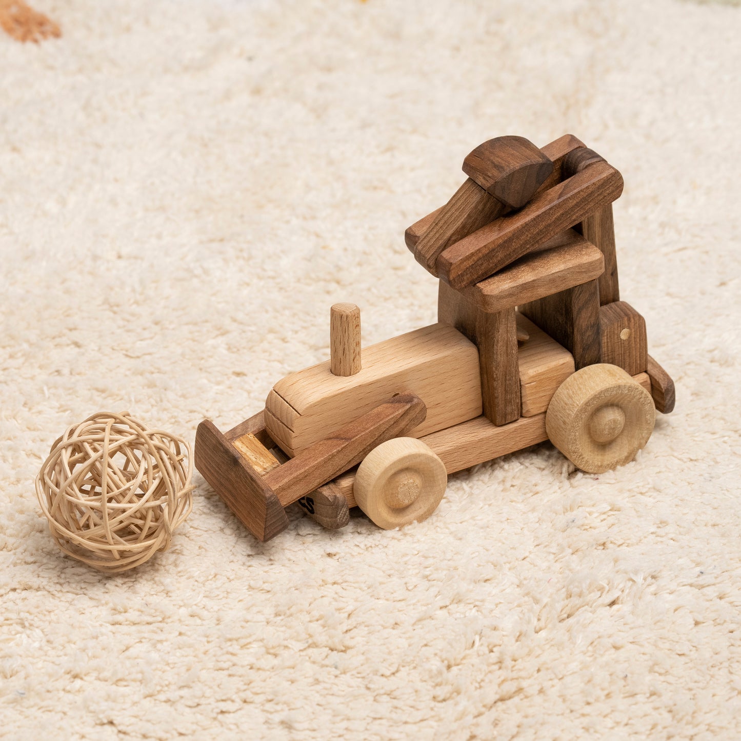 Digger Truck Wooden Toy