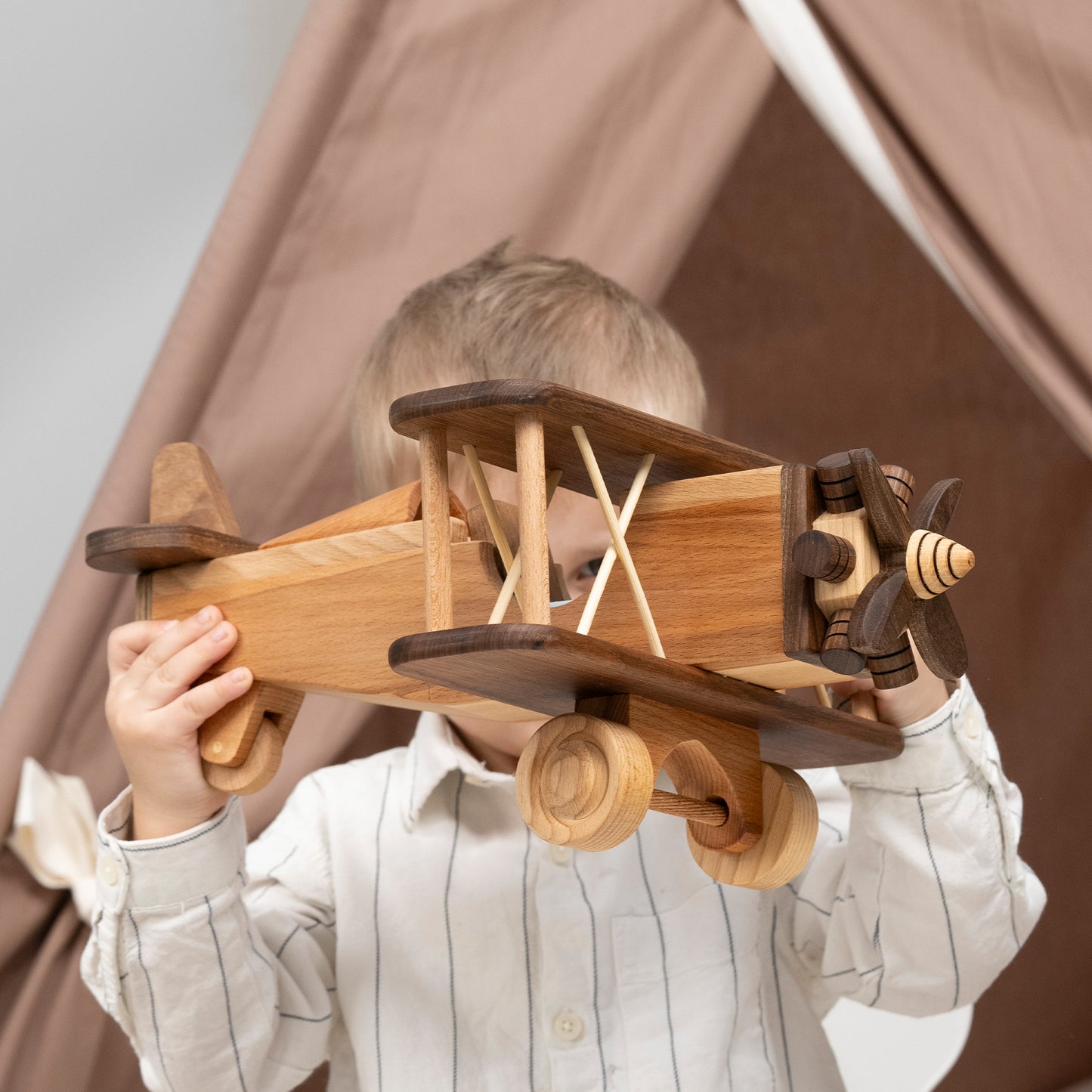 Wooden Large Airplane Toy /Personalized Gift / Playroom Decor / Handmade