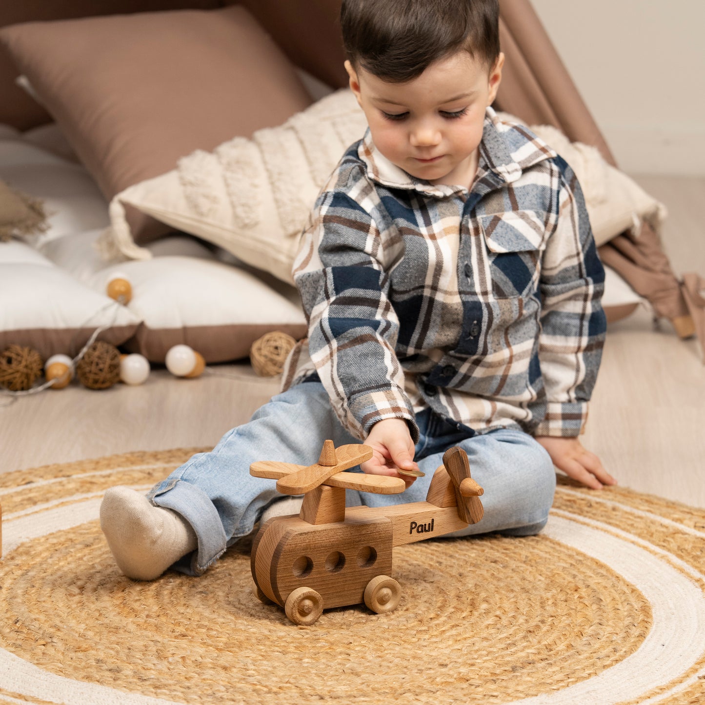 Wooden Helicopter Toy / HANDMADE