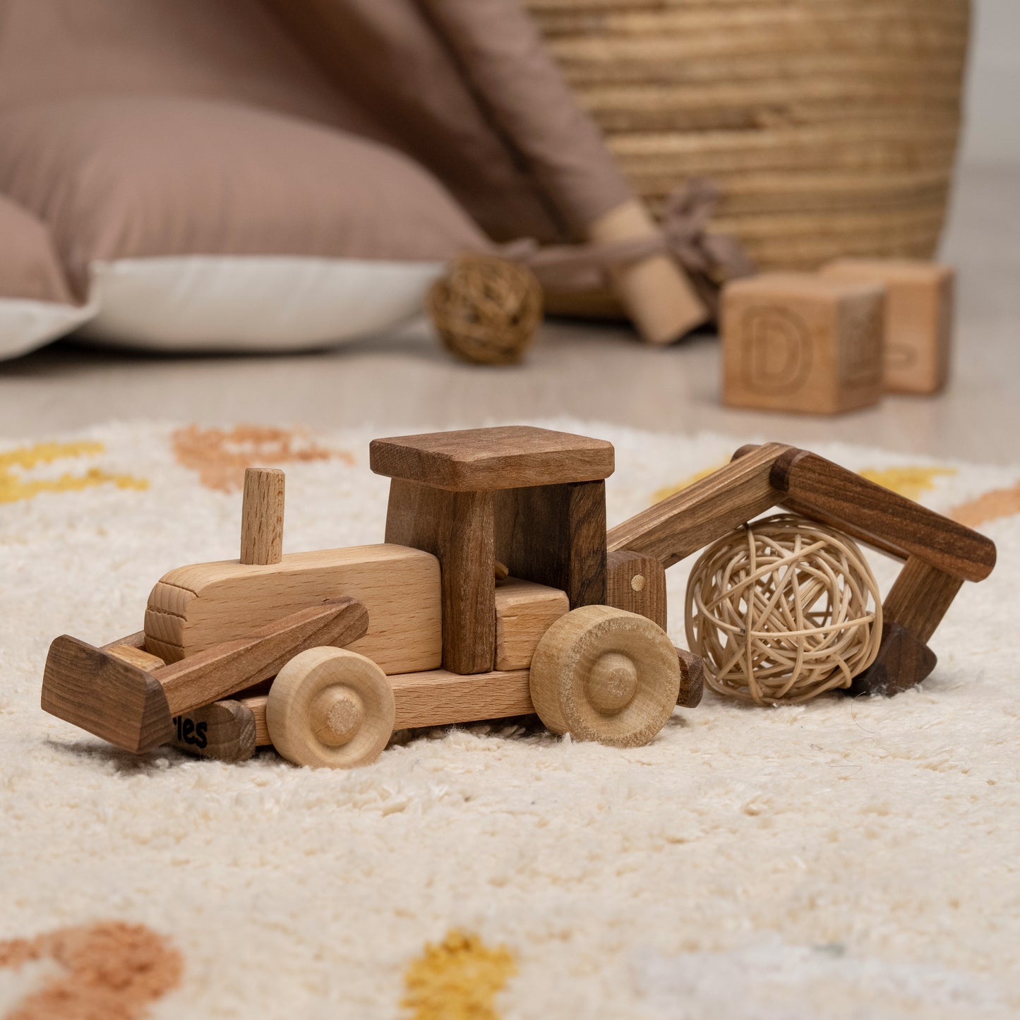 Digger Truck Wooden Toy