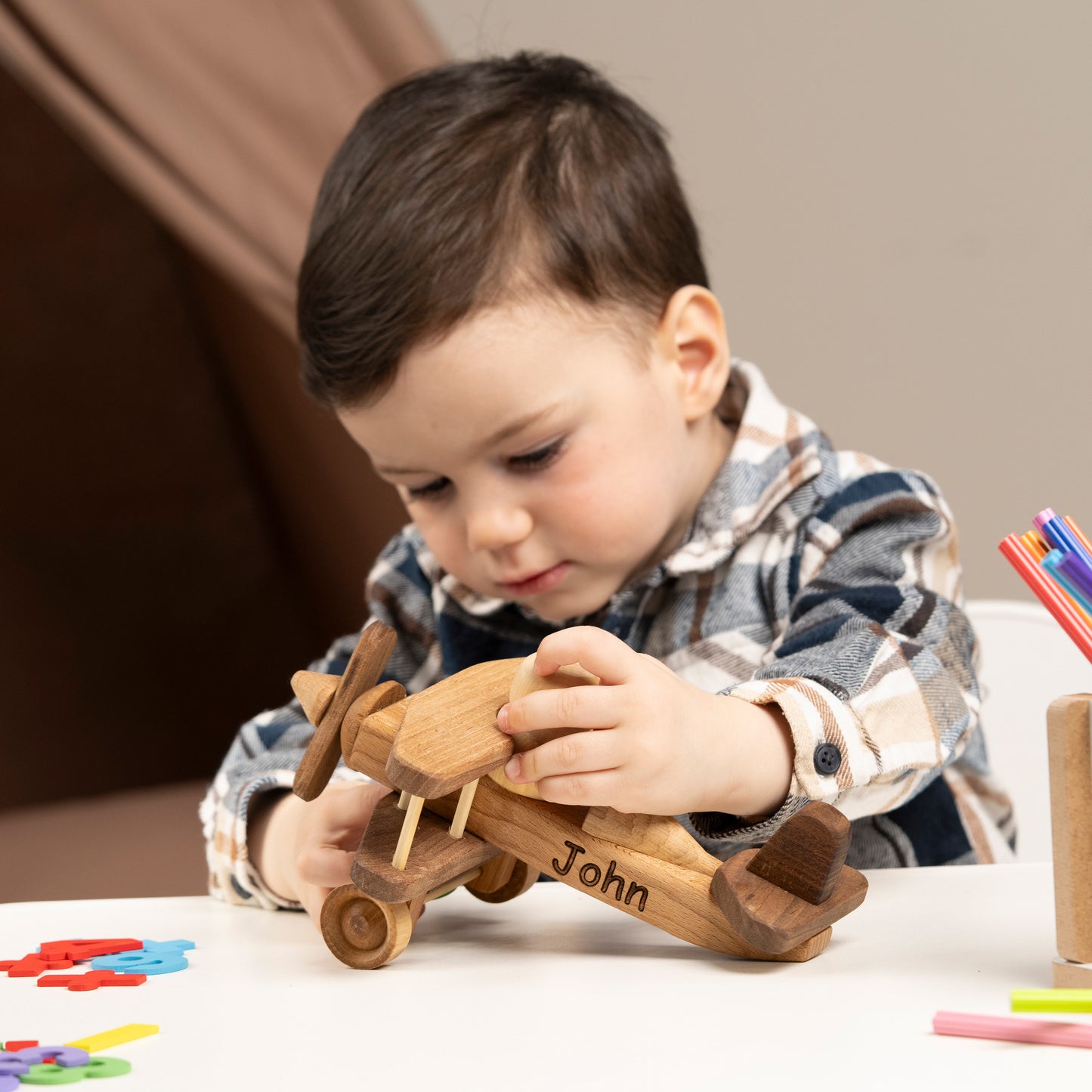 Wooden Airplane ,Baby Shower Gift / PERSONALIZED