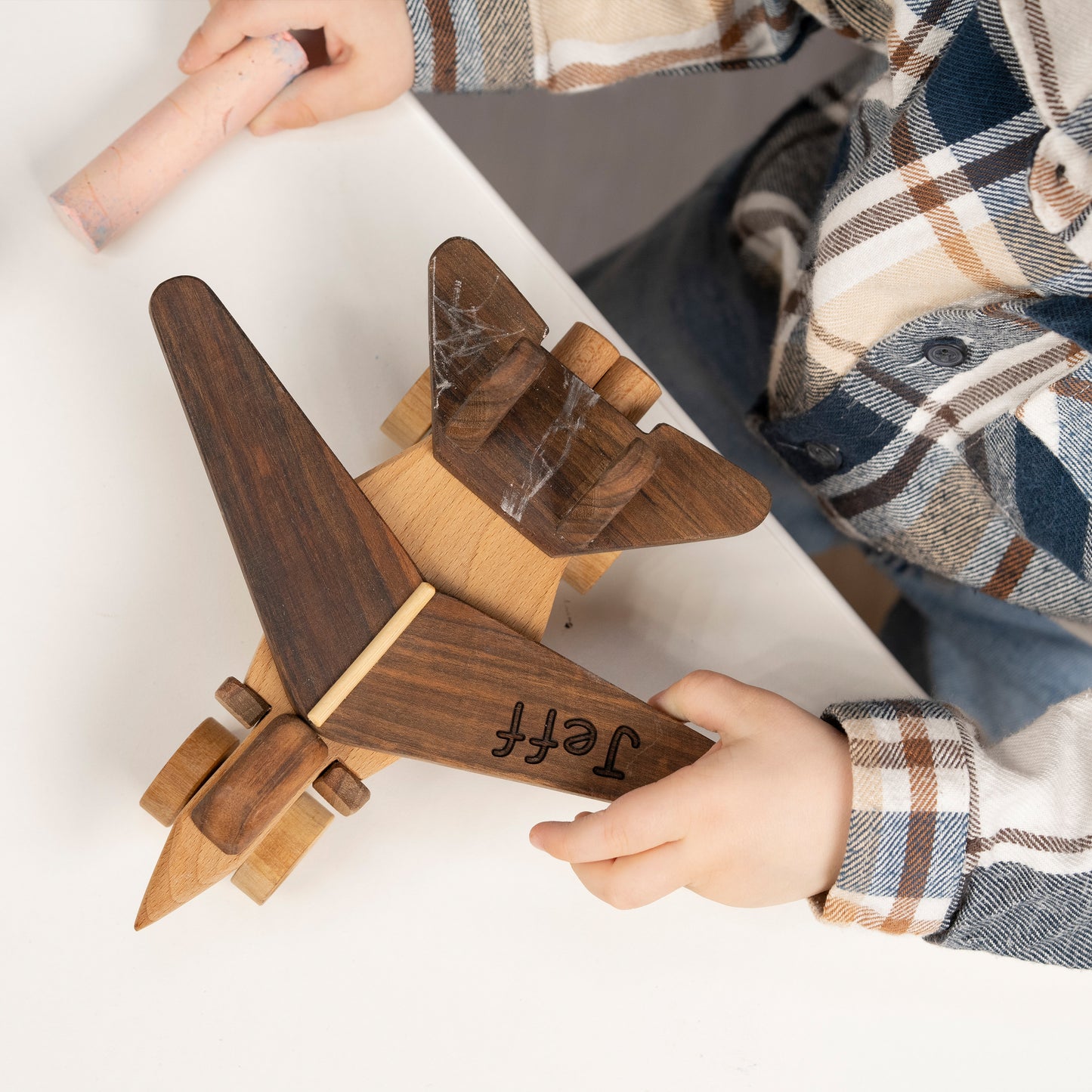 Personalized Toy Aircraft , Sensory Activity Toy / HANDMADE