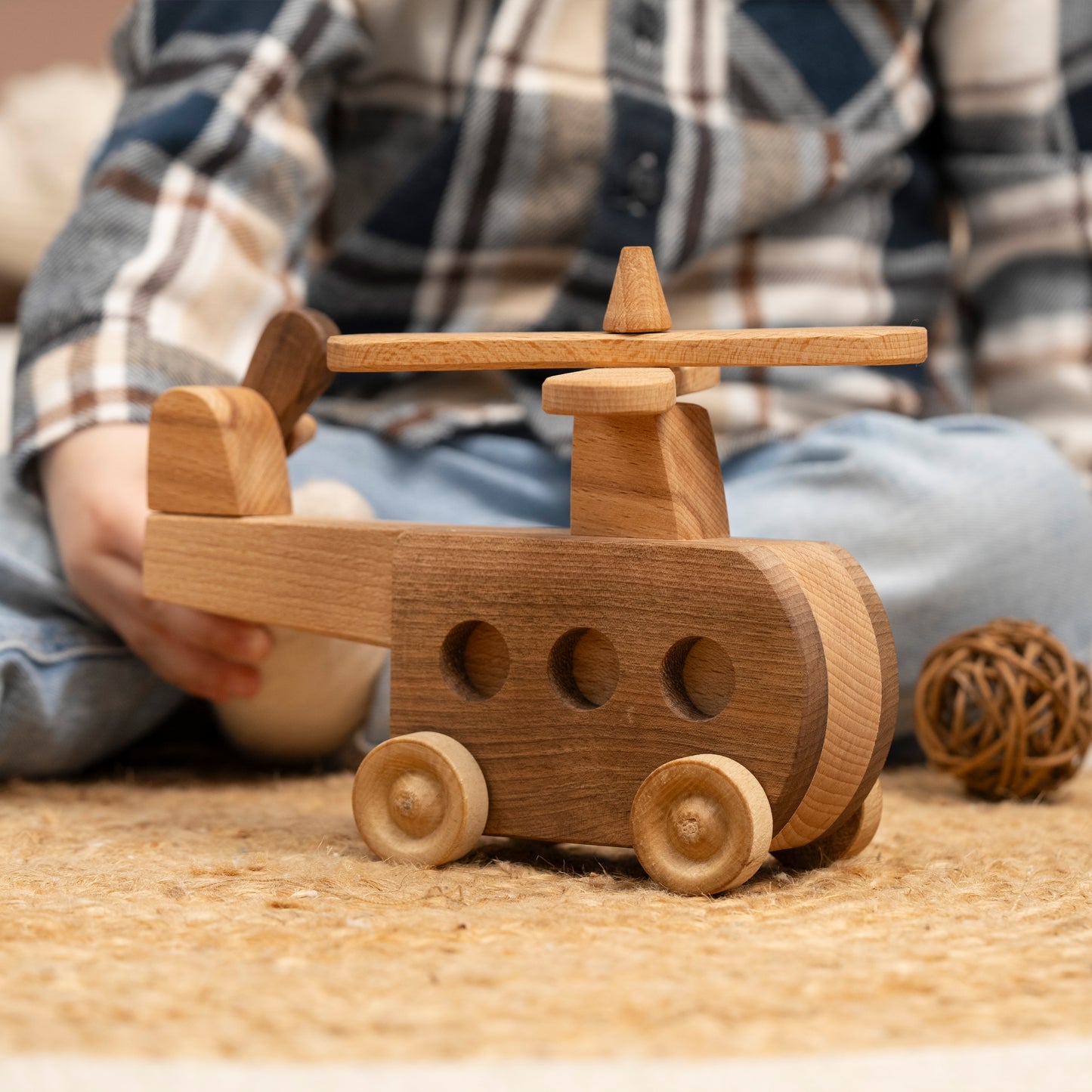 Wooden Helicopter Toy / HANDMADE