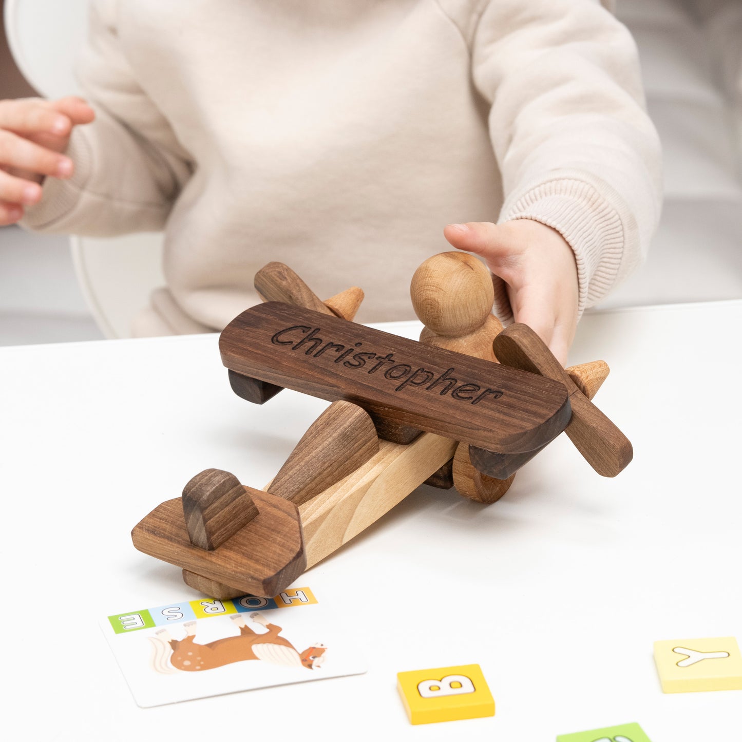 Wooden Airplane. Personalized Toys