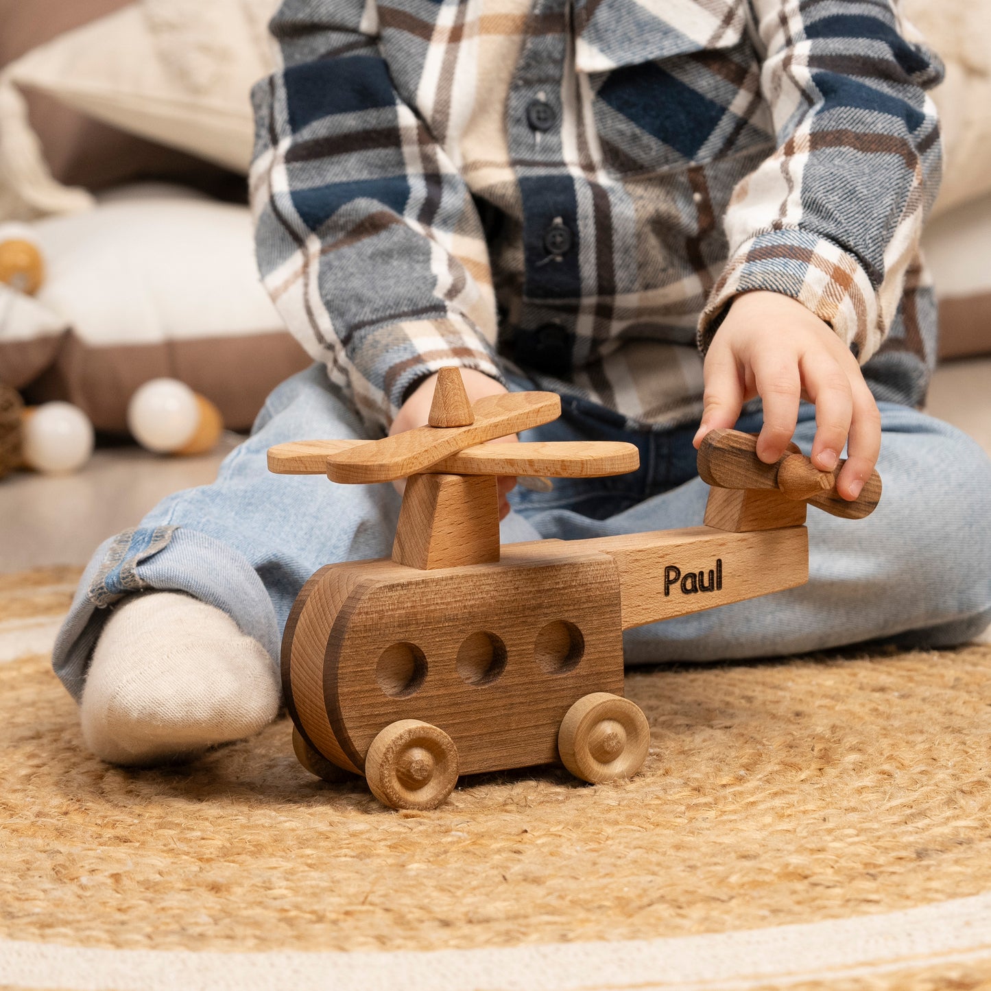 Wooden Helicopter Toy / HANDMADE