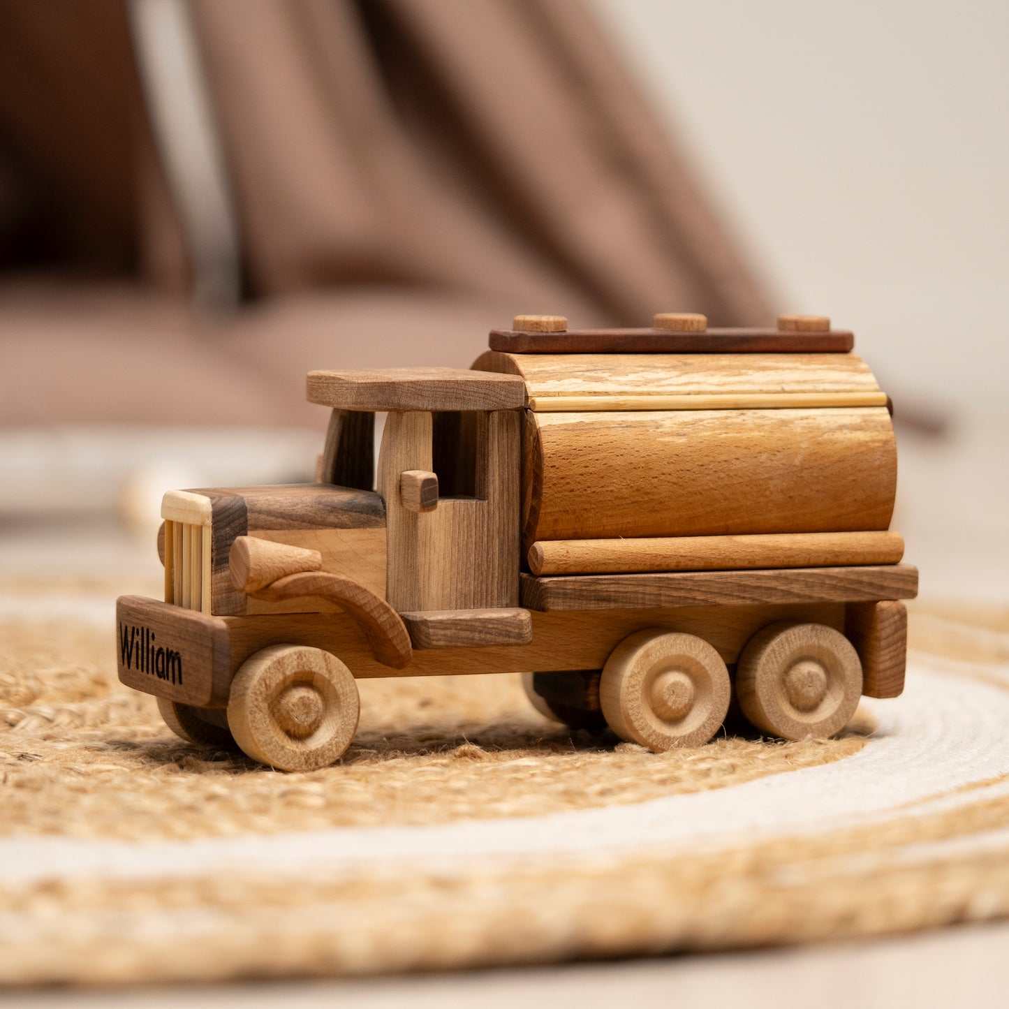 Handmade Wooden Milk Truck / Personalized Wooden Toys