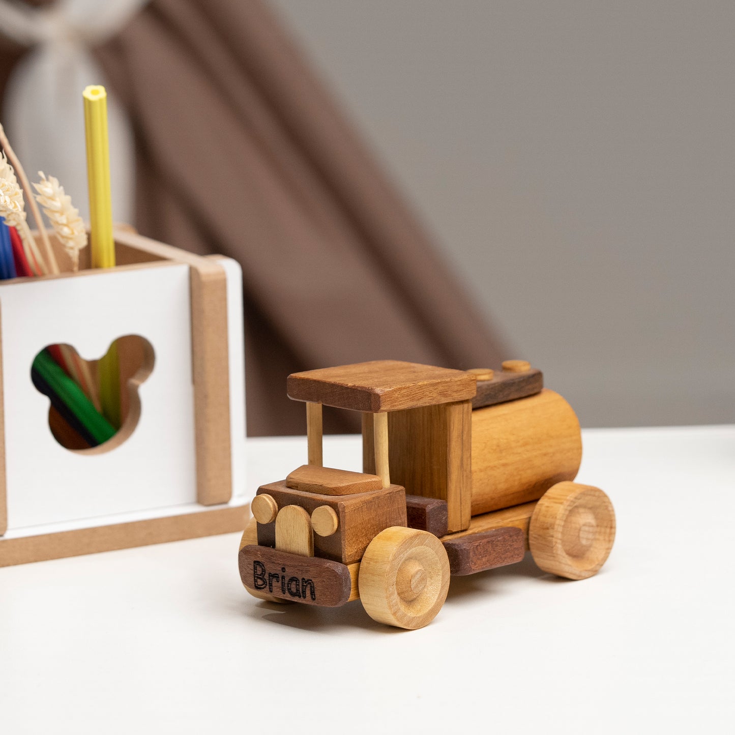 Wooden Mini Milk Toy Truck