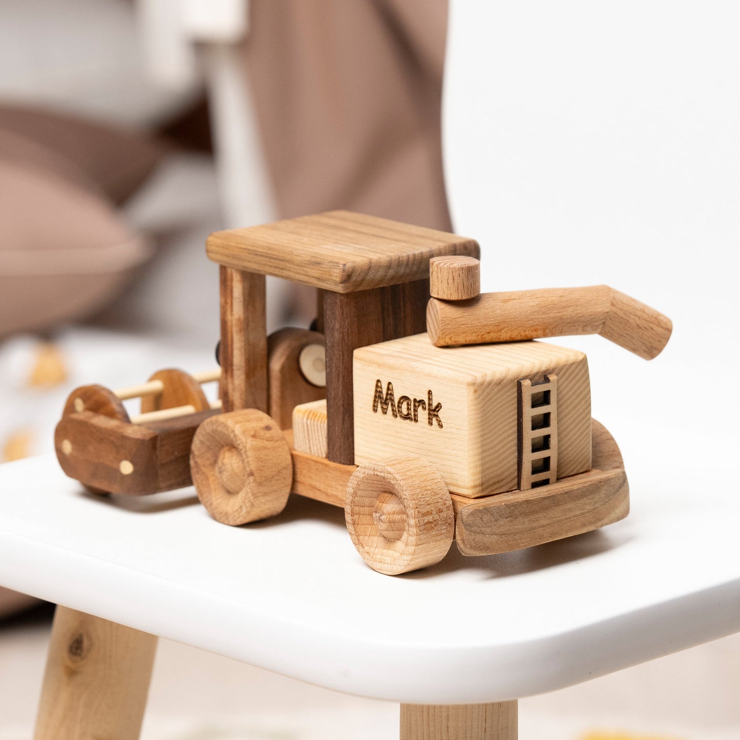 Wooden Toy Harvester, Wooden Farm Toys / HANDMADE