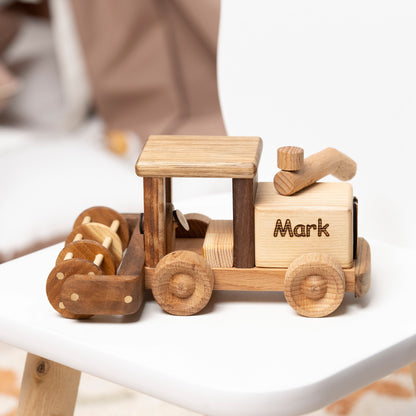 Wooden Toy Harvester, Wooden Farm Toys / HANDMADE