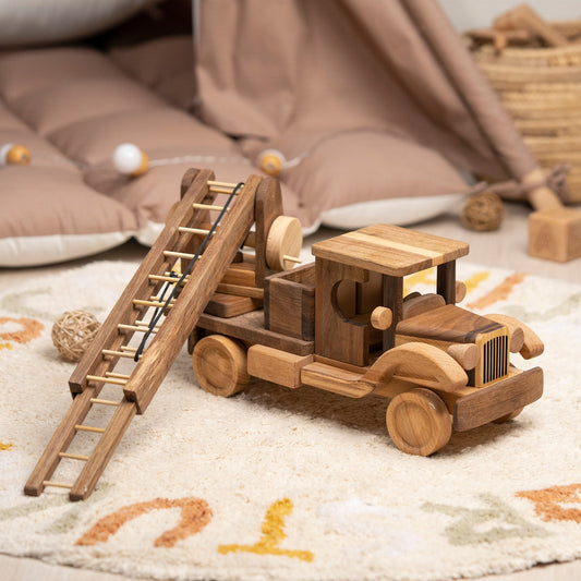 Wooden Large Toy Fire Truck, Handmade Eco Toys, Toys For Toddlers, Birthday Gift, Personalized Gift